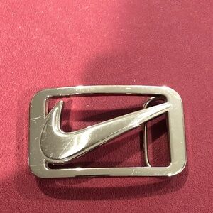 Nike chrome Swoosh belt buckle Golf Casual